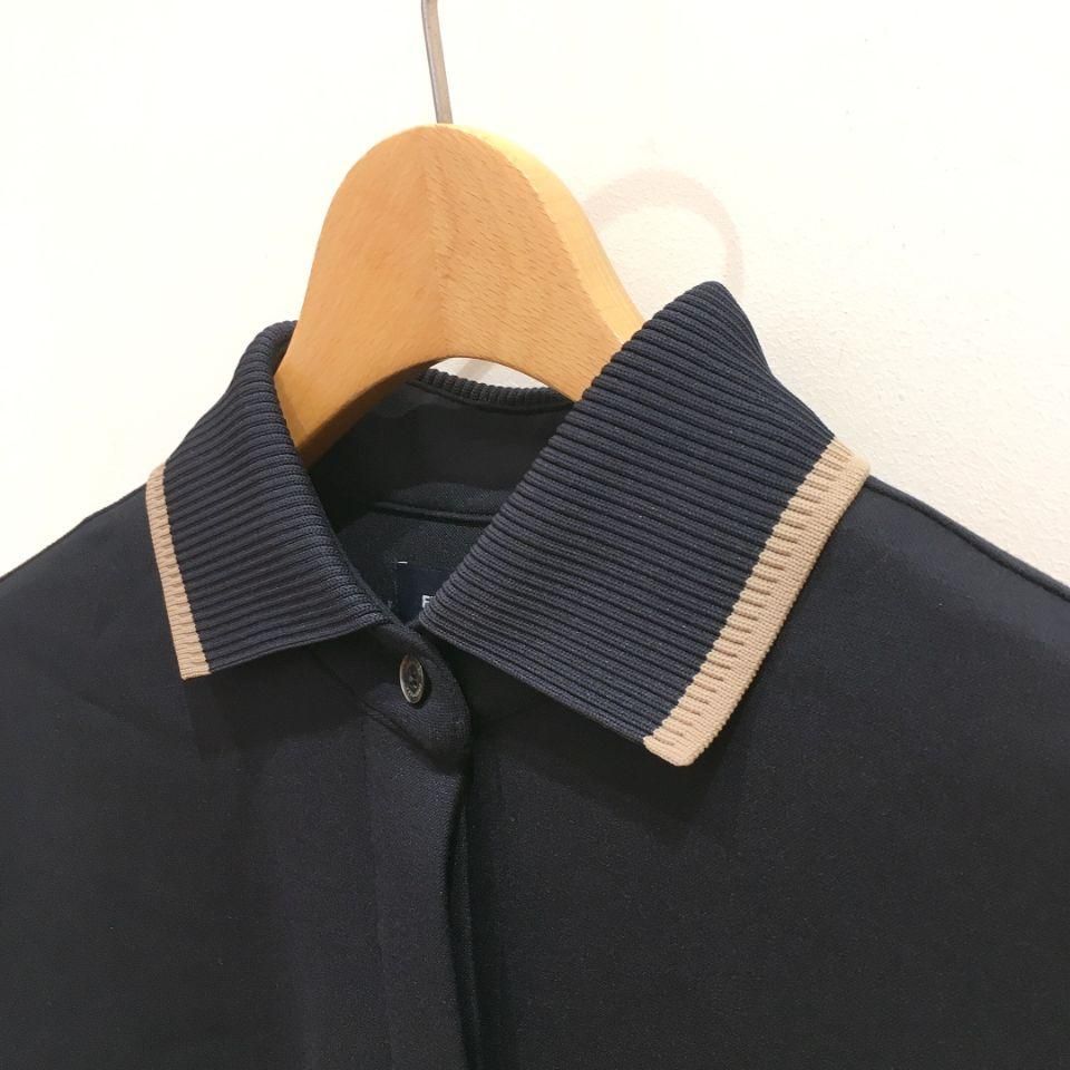 即発送⭐️フレッドペリー　Knitted Collar Shirt Dress 紺 FRED PERRY（フレッドペリー）の「Knitted Collar Shirt Dress