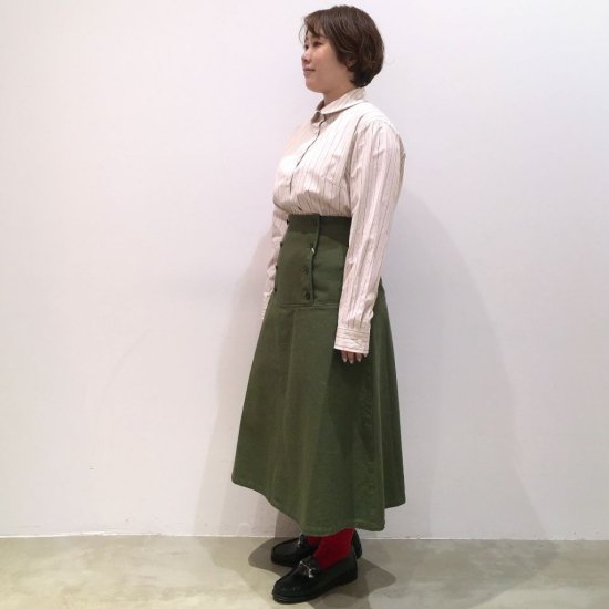 SARAHWEAR - Cotton Twill High Waist Skirt（C21721）