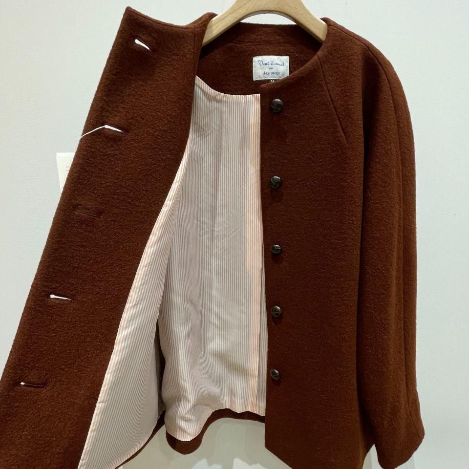 Le minor - ウールリングソフト圧縮 ノーカラージャケット（EL35211