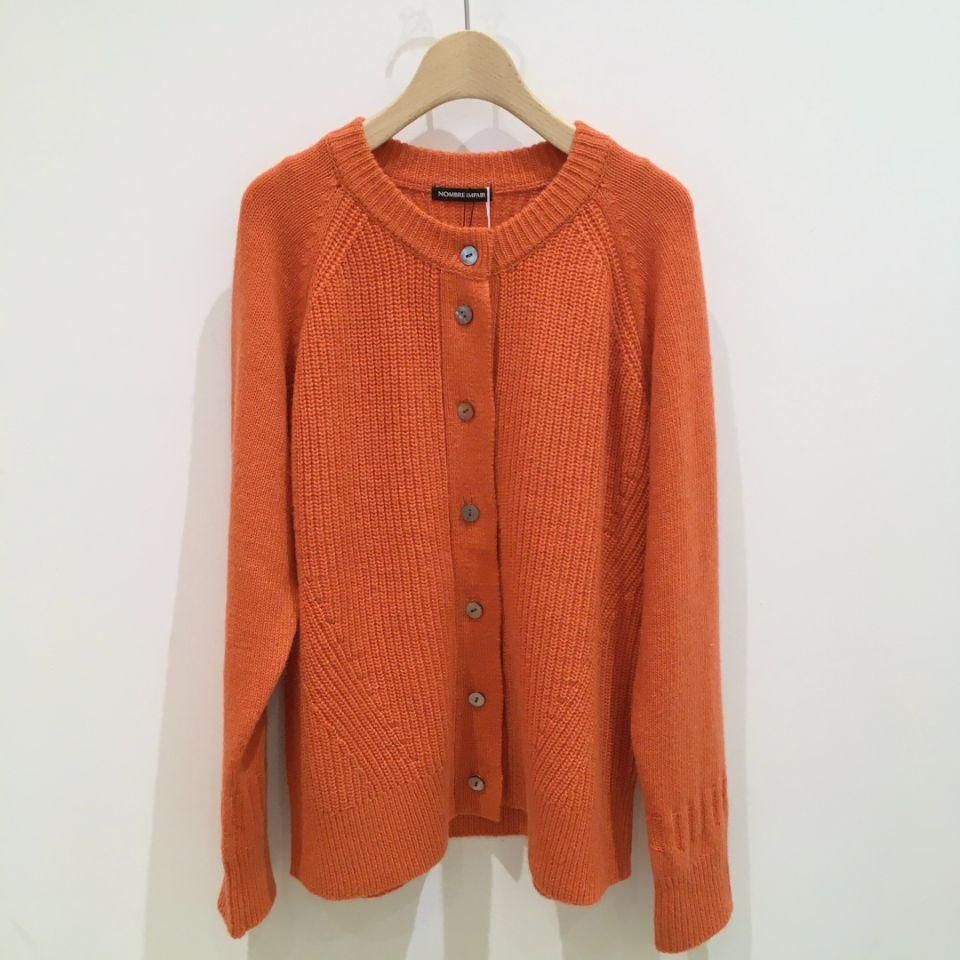 NOMBRE IMPAIR - 片畦×天竺コンビ ラウンドネック カーディガン NOMBRE IMPAIR - 片畦×天竺コンビ ラウンドネック カーディガン