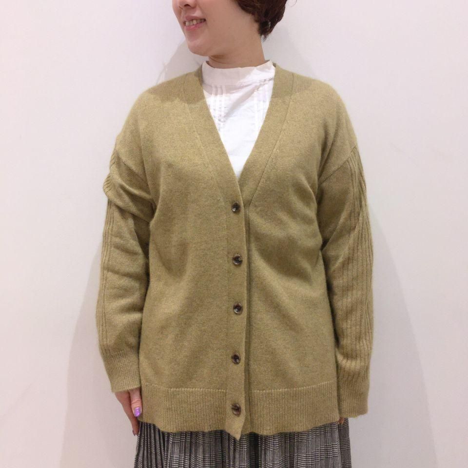 NOMBRE IMPAIR - ラクーン混 Vネック ロングカーディガン NOMBRE IMPAIR - ラクーン混 Vネック ロングカーディガン