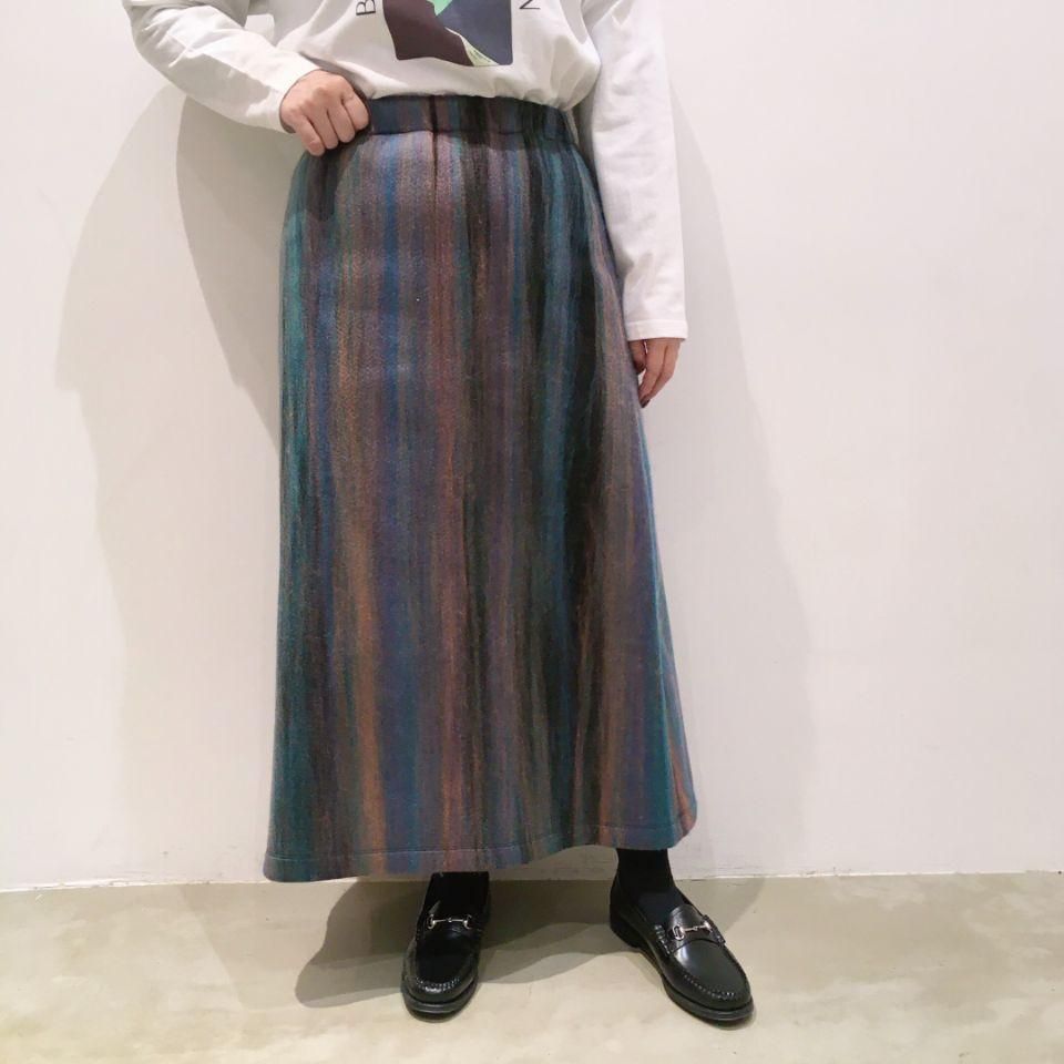プランテーション スカート ロング丈 グラデーション インディゴ SSサイズあり】グラデーションスタッズスカート | フレア