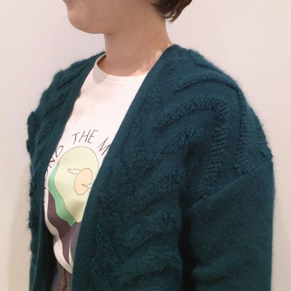 IENA（イエナ）の「片畦ボリュームスリーブ Vネックカーディガン
