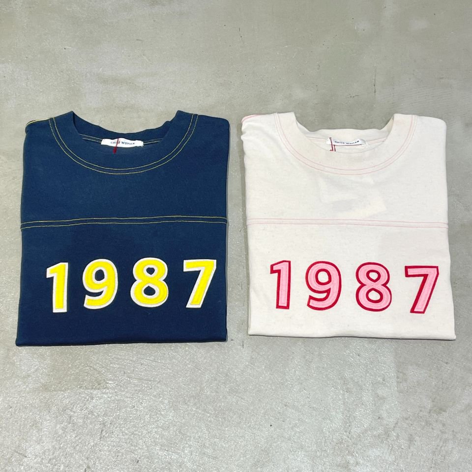 CHILD WOMAN - オーガニック天竺 1987フェルト刺繍Tシャツ（0101CT005222）（正規取扱品）