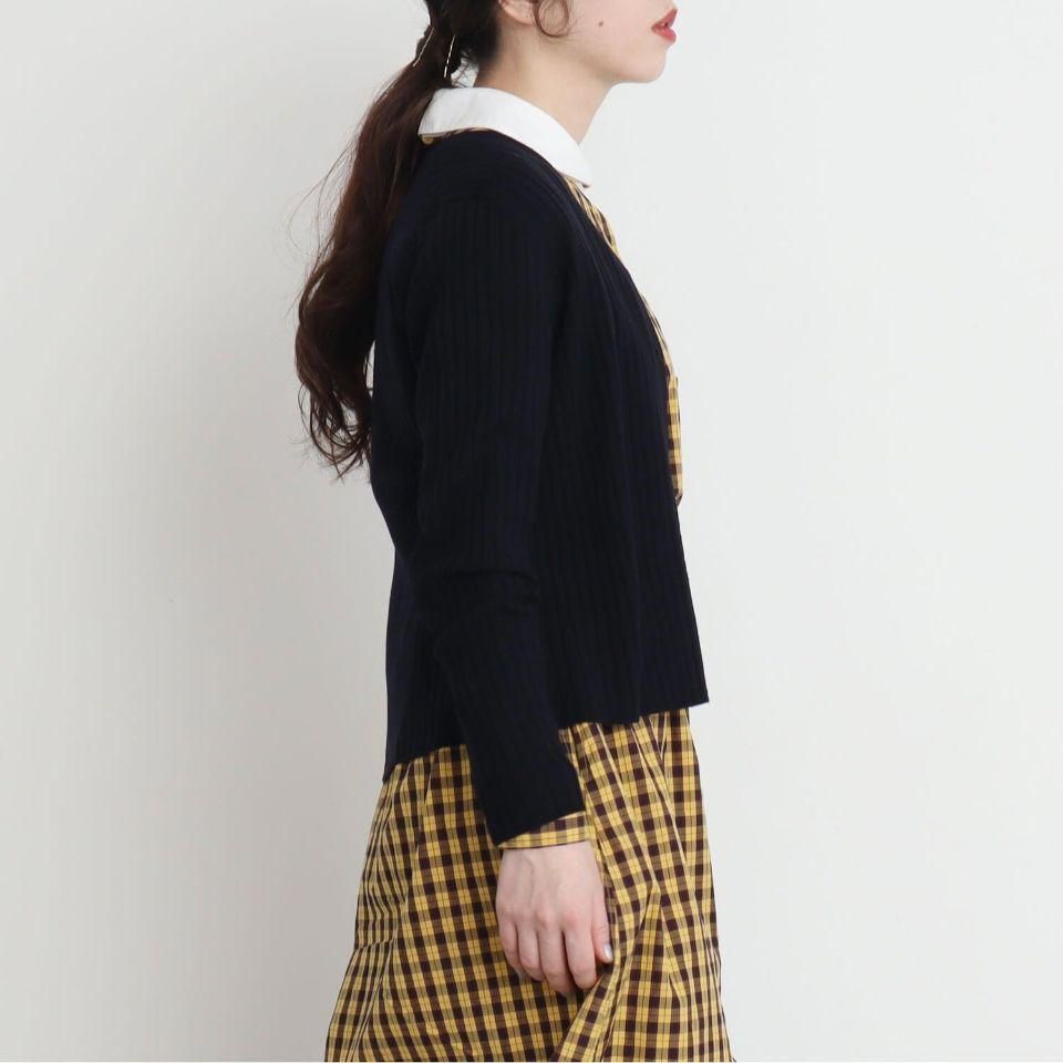 レディース ワイドリブVネックカーディガン INED｜ワイドリブVネックカーディガン | Rakuten Fashion(楽天
