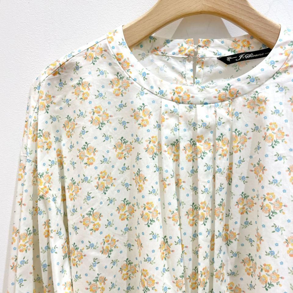 J.sloane リバティ ブラウス J.sloane - 後ろ開き胸元タックブラウス（リバティコレクション