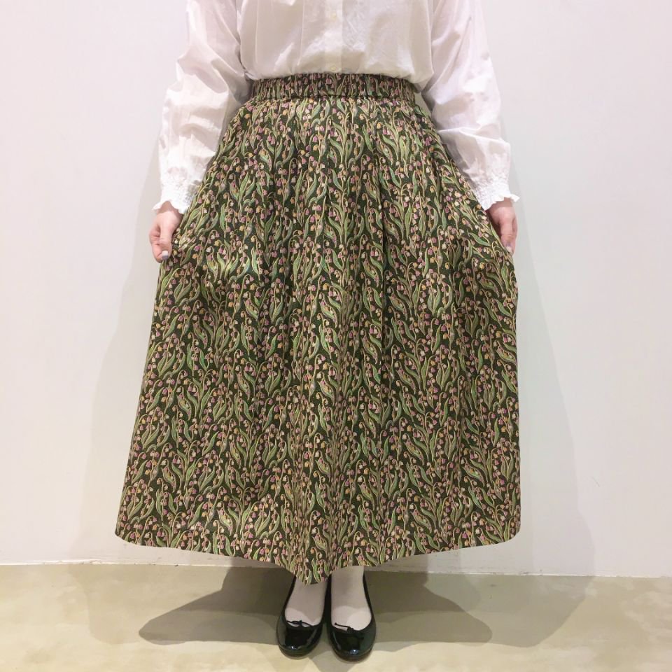 sosotto - リバティプリント/ミモレ丈ギャザースカート（42312997 