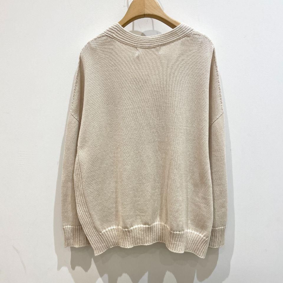 【美品】ラウンドカラー コットンカーディガン Aletta vita カーディガン プルオーバー 後ろボタン リブ 羽織り