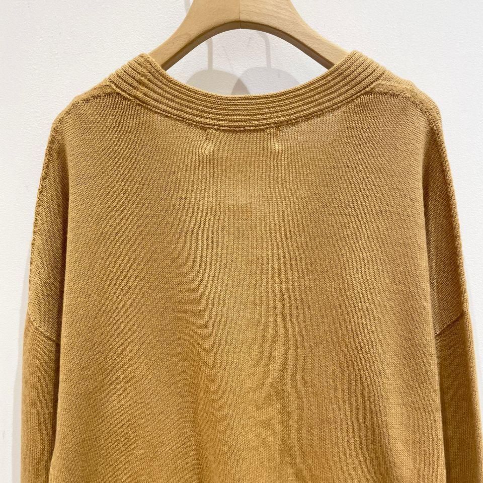 【美品】ラウンドカラー コットンカーディガン Aletta vita カーディガン プルオーバー 後ろボタン リブ 羽織り