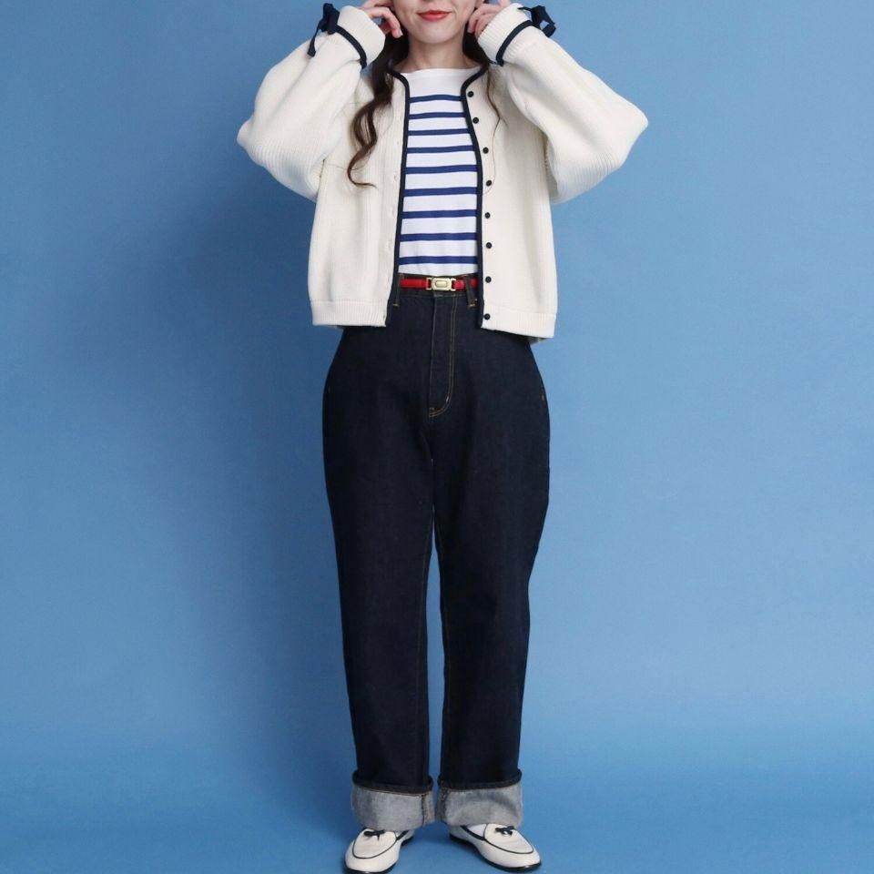CHILD WOMAN - <Dot and Stripes>AMOSSAあぜ バイカラー袖 CHILD WOMAN - <Dot and Stripes>AMOSSAあぜ バイカラー袖