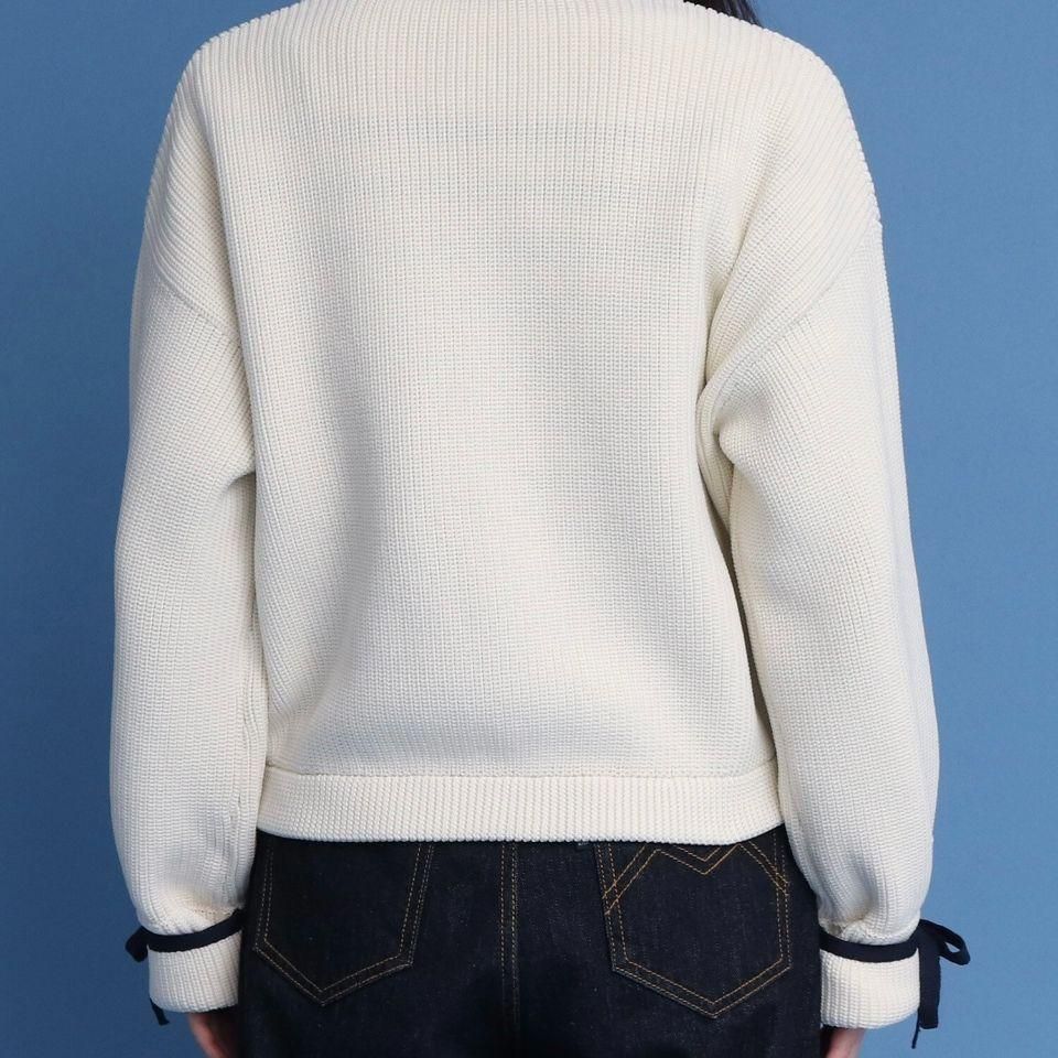 CHILD WOMAN - <Dot and Stripes>AMOSSAあぜ バイカラー袖 CHILD WOMAN - <Dot and Stripes>AMOSSAあぜ バイカラー袖