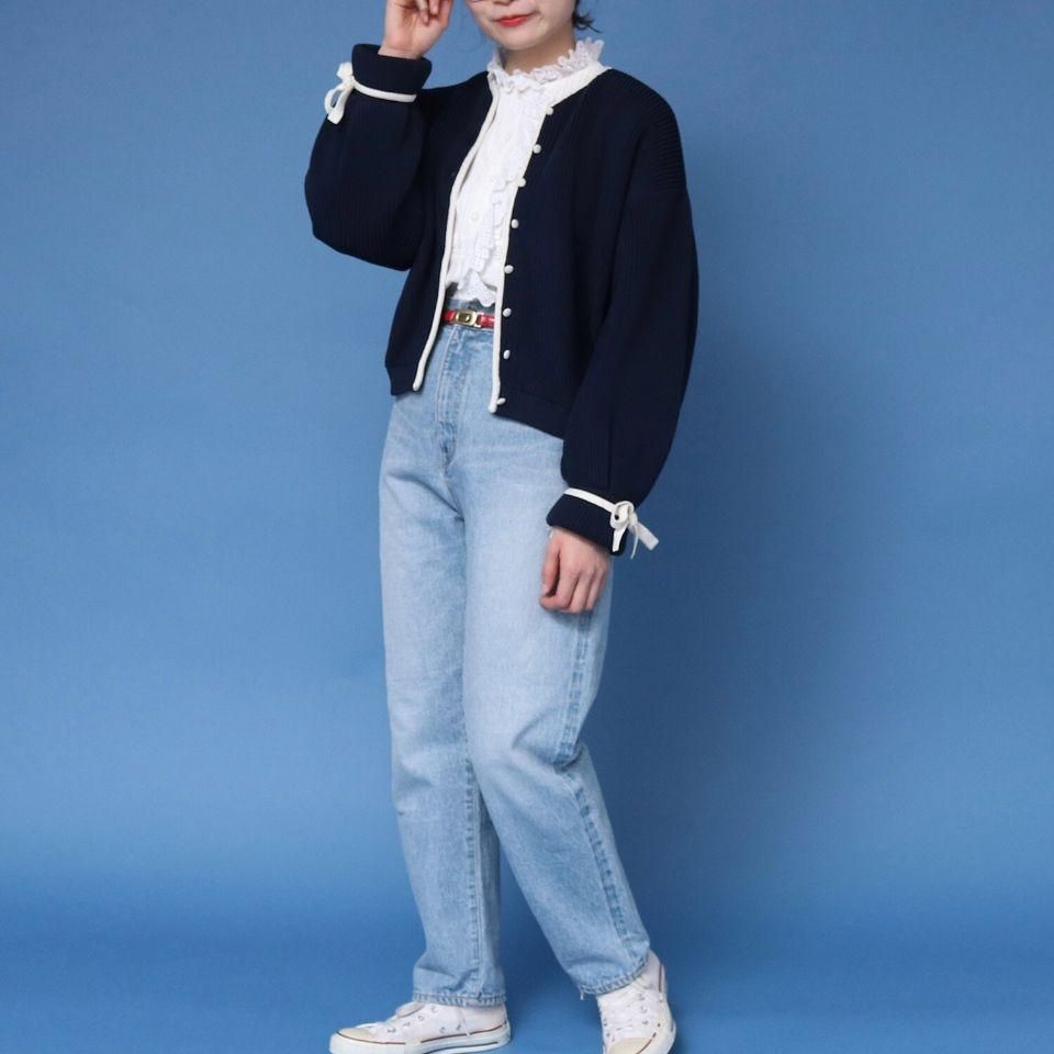 CHILD WOMAN - <Dot and Stripes>AMOSSAあぜ バイカラー袖 CHILD WOMAN - <Dot and Stripes>AMOSSAあぜ バイカラー袖