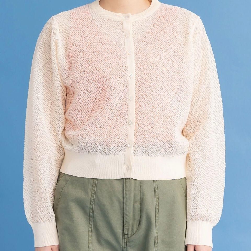 CHILD WOMAN - ＜Dot and Stripes＞シアーJAQ ショートクルー