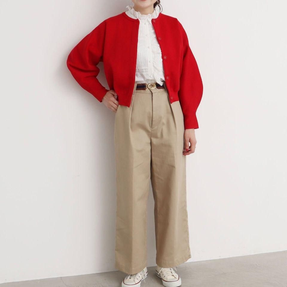 CHILD WOMAN - <Dot and Stripes>AMOSSAミラノリブ BIGパフスリーブ CHILD WOMAN - <Dot and Stripes>AMOSSAミラノリブ BIGパフスリーブ