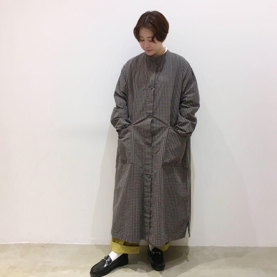 SARAHWEAR - Cotton/Linen Graph Check Double Pocket Coat(C60199)