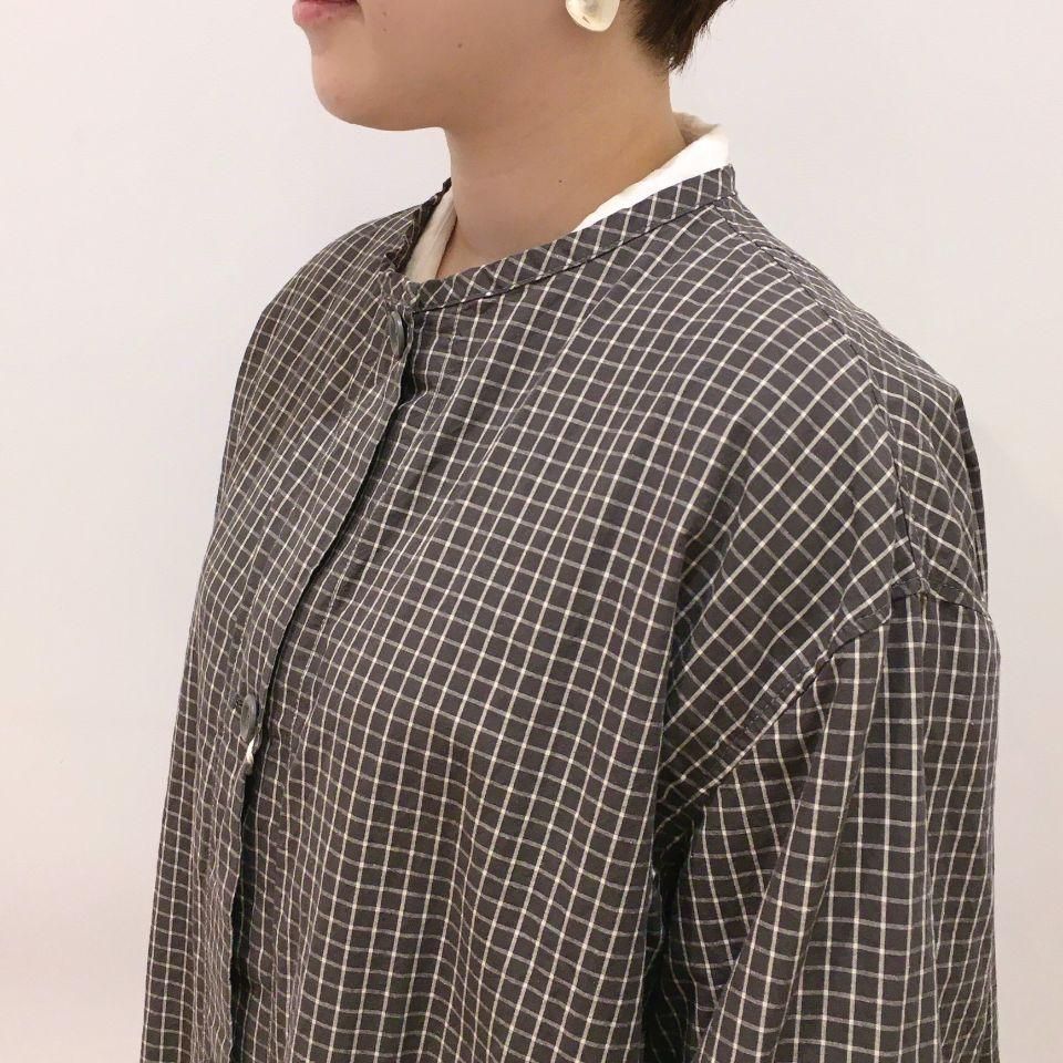 SARAHWEAR - Cotton/Linen Graph Check Double Pocket Coat(C60199)