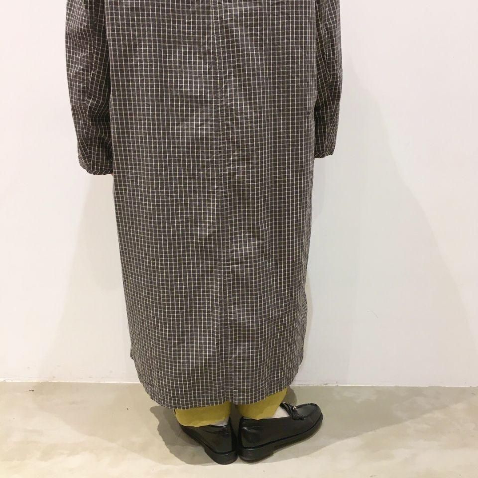 SARAHWEAR - Cotton/Linen Graph Check Double Pocket Coat(C60199)