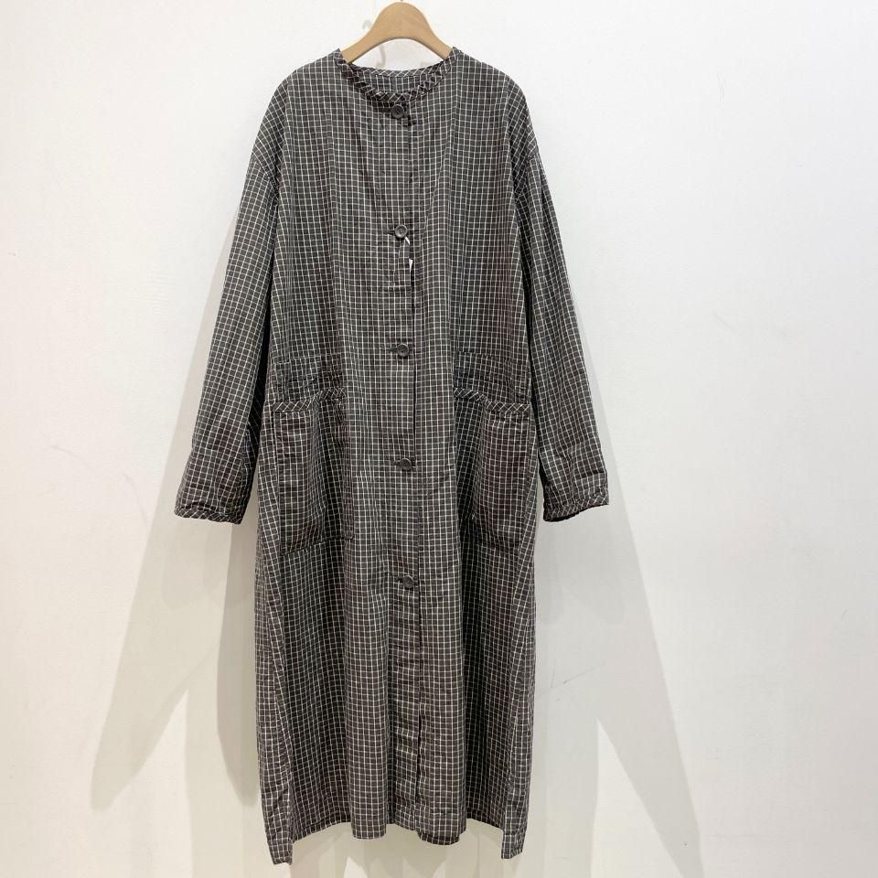 SARAHWEAR - Cotton/Linen Graph Check Double Pocket Coat(C60199)