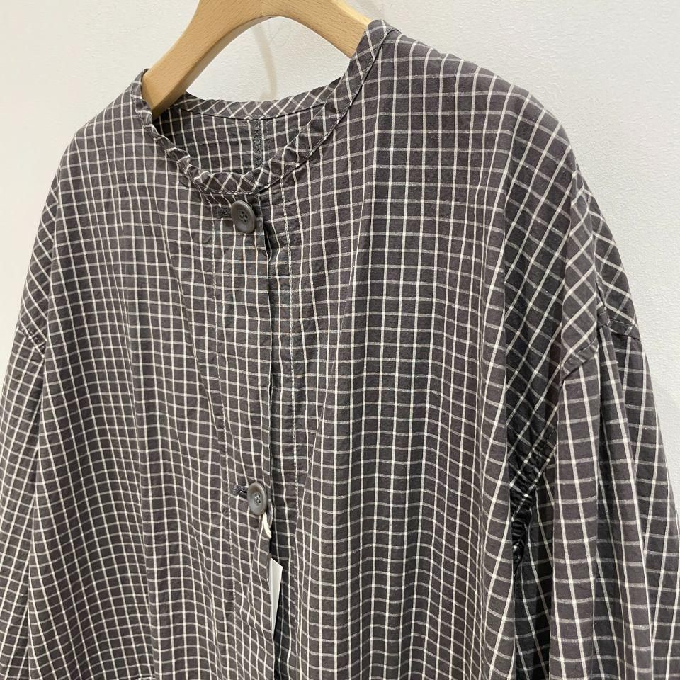 SARAHWEAR - Cotton/Linen Graph Check Double Pocket Coat(C60199)