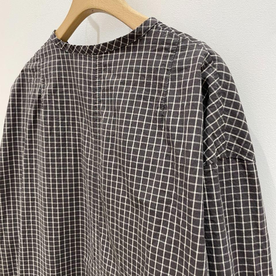 SARAHWEAR - Cotton/Linen Graph Check Double Pocket Coat(C60199)