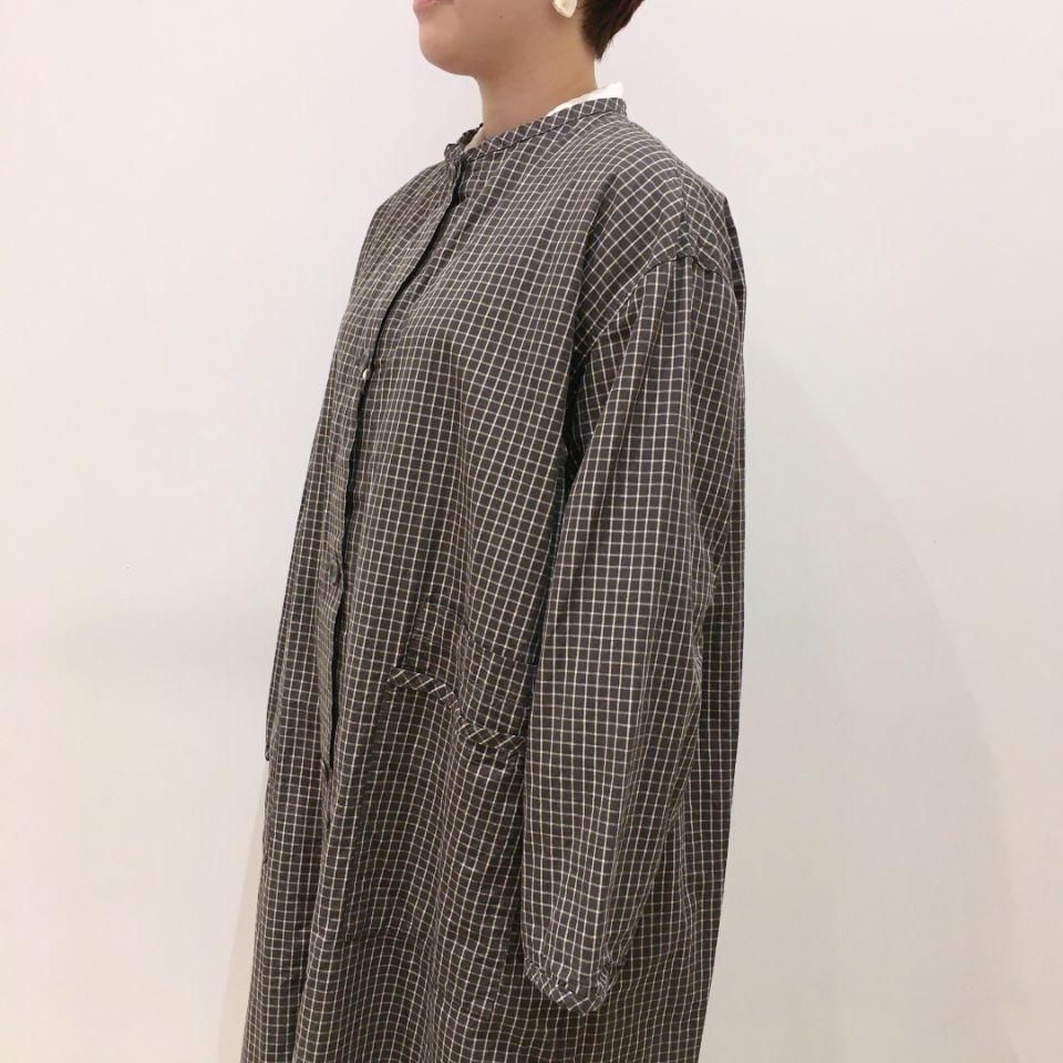 SARAHWEAR - Cotton/Linen Graph Check Double Pocket Coat(C60199)