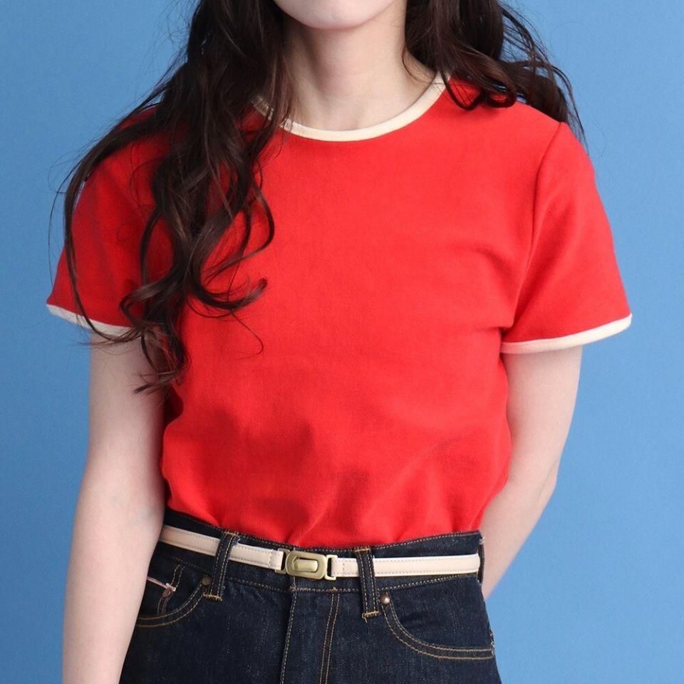 売れ筋商品|||CHILD WOMAN チャイルドウーマン オーガニックコットンパイル バイカラー半袖プルオーバー child woman オーガニックコットンパイルバイカラー半袖プル