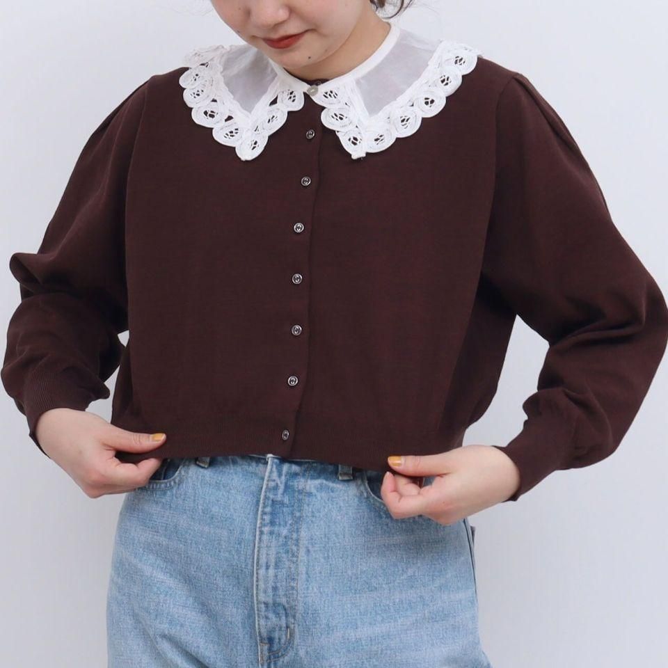 CHILD WOMENクルーネックショートカーディガン