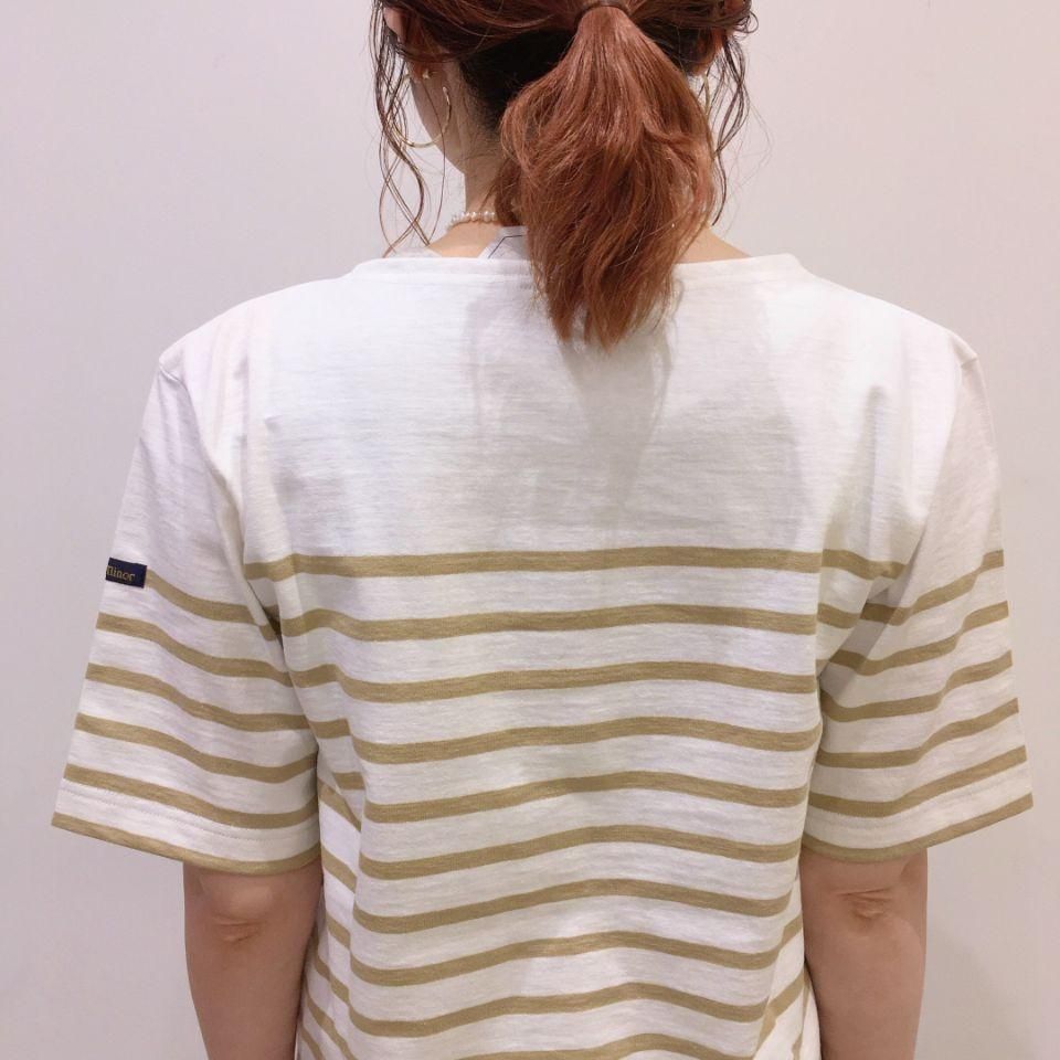 Le minor - 21G パネルボーダー 半袖バスクシャツ(51531)正規 Le minor - 21G パネルボーダー 半袖バスクシャツ(51531)正規