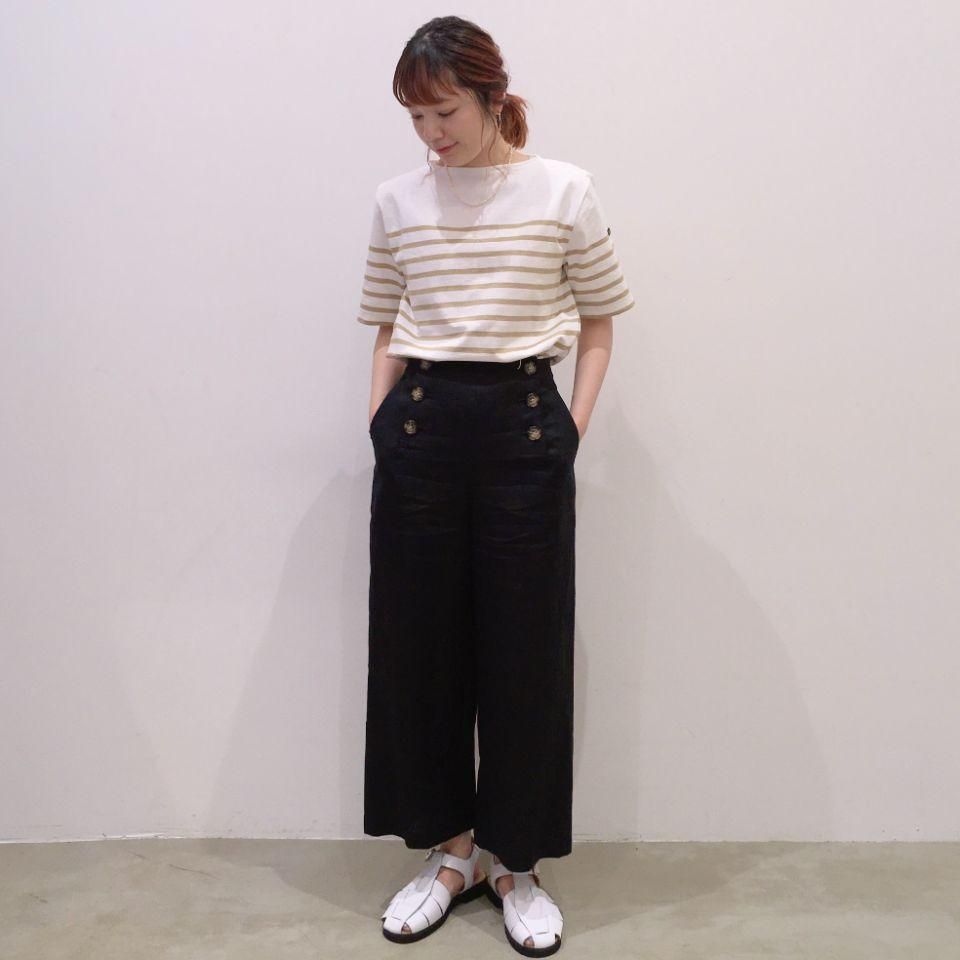 Le minor - 21G パネルボーダー 半袖バスクシャツ(51531)正規 Le minor - 21G パネルボーダー 半袖バスクシャツ(51531)正規