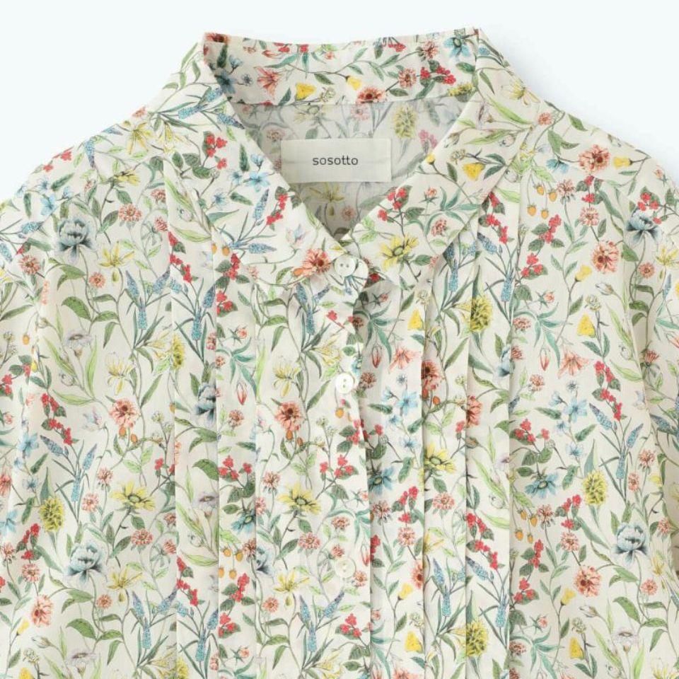 sosotto - リバティプリント・ピンタックブラウス＜6分袖＞（42332911