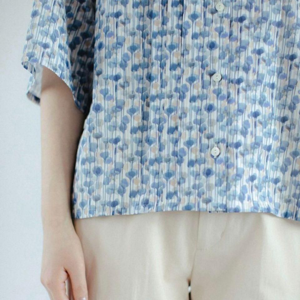 リバティ生地使用 ピンタックブラウス