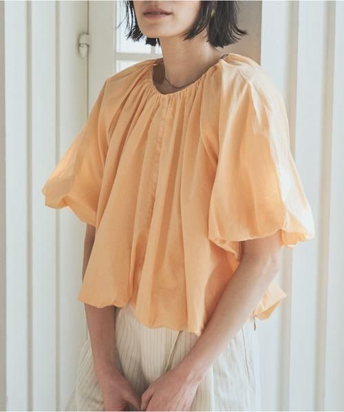 Audrey and John Wad - コットンローンギャザーバルーンスリーブ