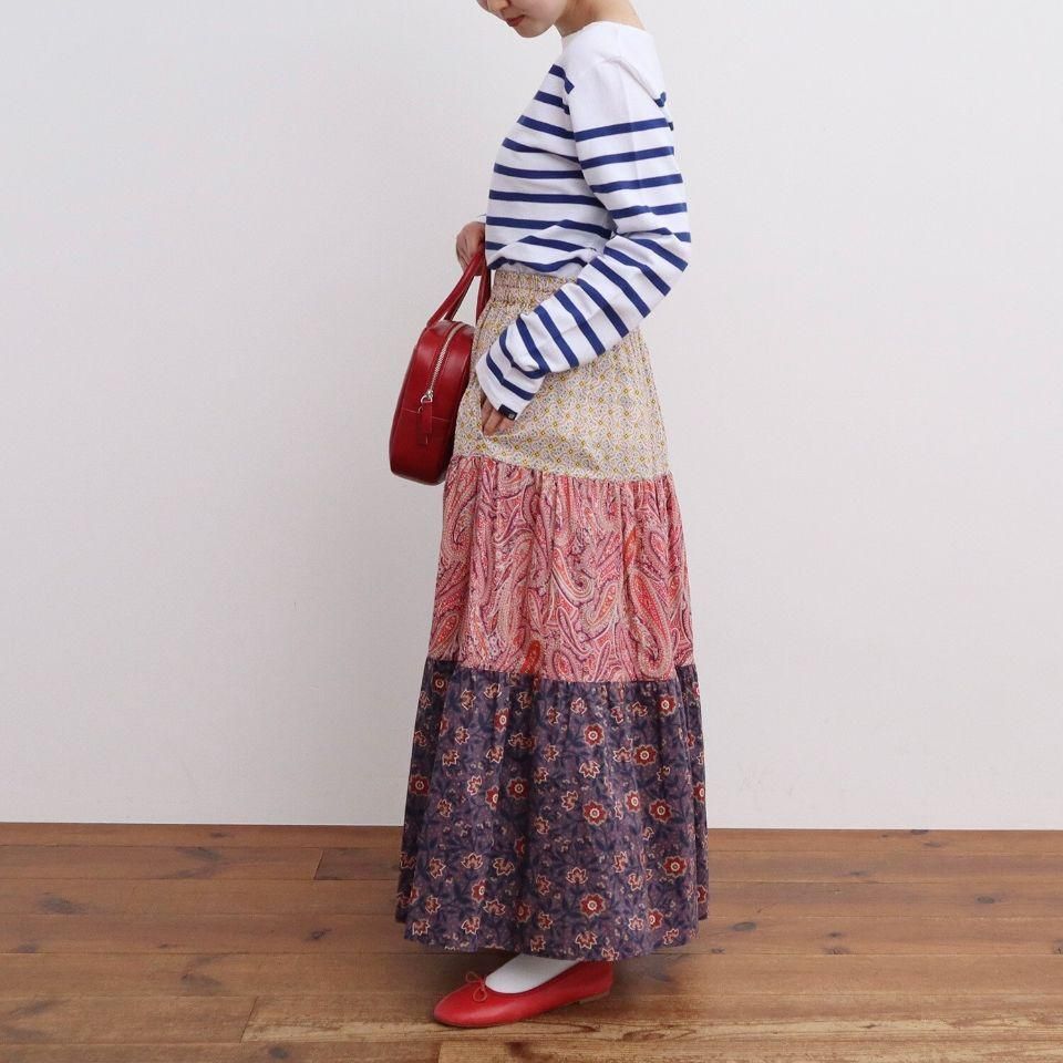 CHILD WOMAN - リバティパッチワークティアードスカート CHILD WOMAN - リバティパッチワークティアードスカート