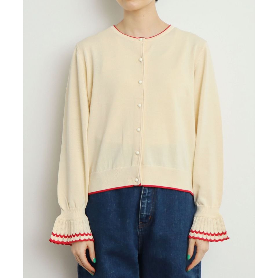 CHILD WOMAN - 強撚綿袖口フリルクルーカーディガン（0101KN011232）（正規取扱品） - Sheth Online Store -  シスオンラインストア