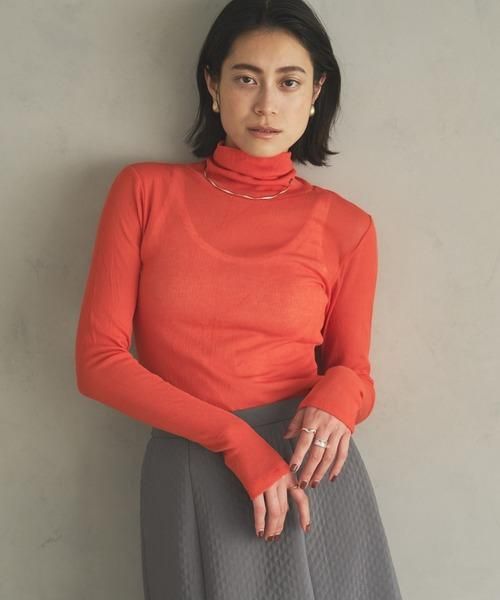 【国内配送】 John and Audrey Wad シアーテレコタートルネックカットソー - トップス