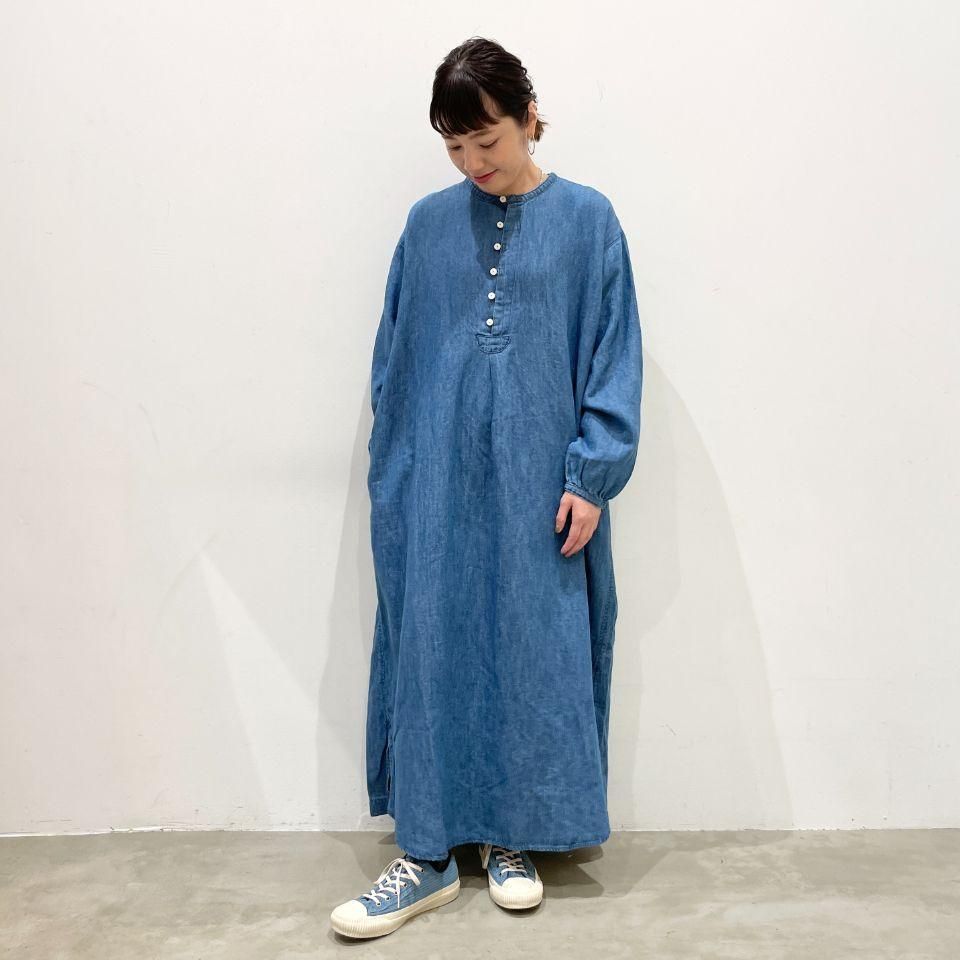 FURALI - コットンリネンデニムワンピース(21OP004B) - Sheth Online Store - シスオンラインストア FURALI - コットンリネンデニムワンピース(21OP004B) - Sheth Online Store - シスオンラインストア