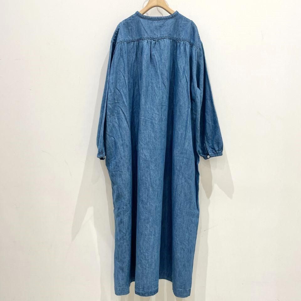 美品 デュアルヴュー コットン × リネン デニムワンピース 40 日本製 FURALI - コットンリネンデニムワンピース（21OP004B) - Sheth