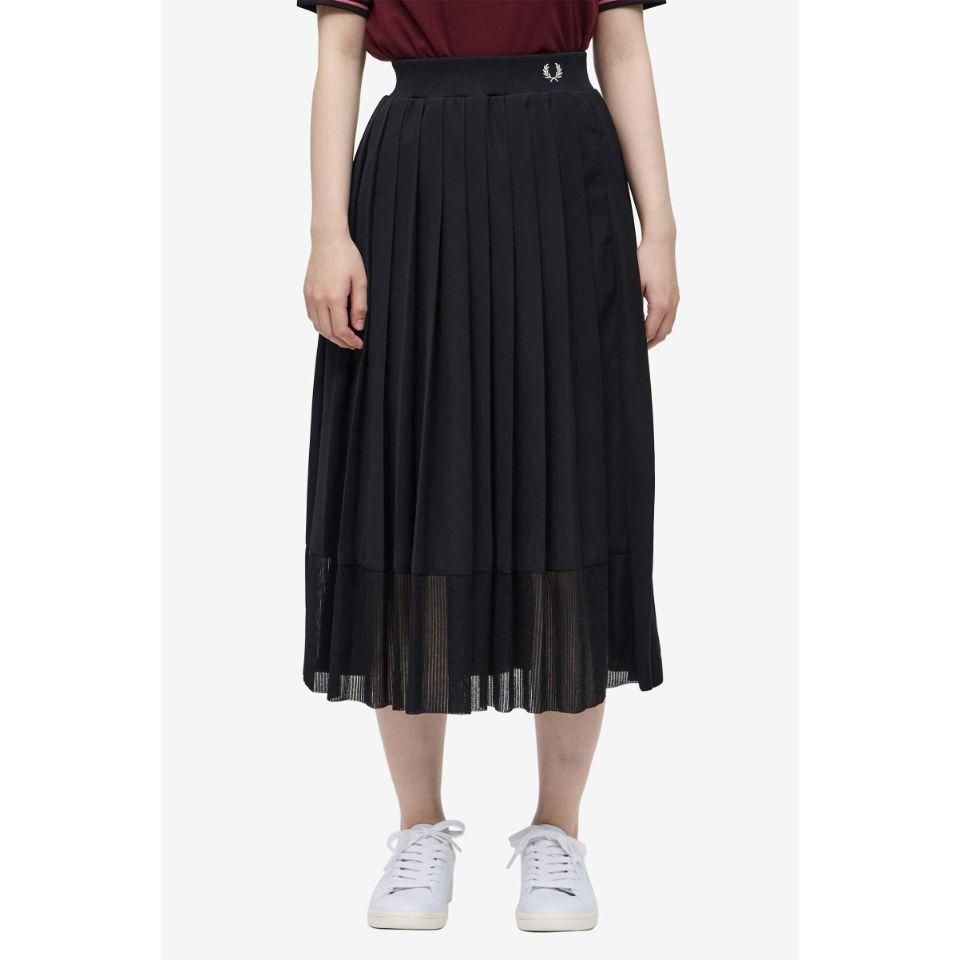 FRED PERRY - Sheer Knit Paneled Skirt(F8703)正規取扱商品 FRED PERRY - Sheer Knit Paneled Skirt(F8703)正規取扱商品