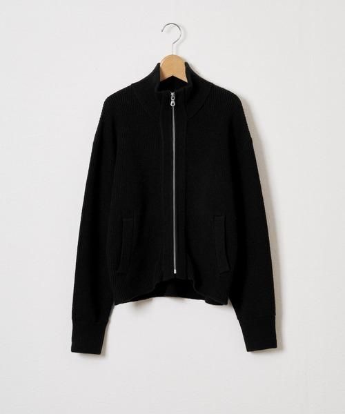 studious 18AW フラワー ZIP ジャージー ハイネック ニット