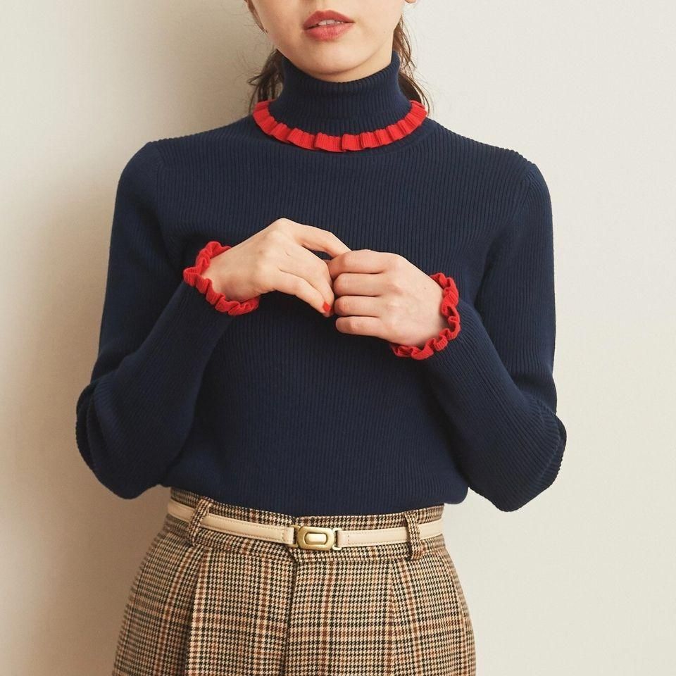 CHILD WOMAN - レーヨン/ポリエステル14GG リブタートル あぜフリル(0101KN008232)(正規取扱品) - Sheth Online Store - シスオンラインストア