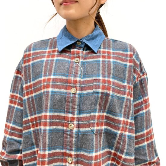 SARAHWEAR - Flannel Check Boyfriend ShirtC52862