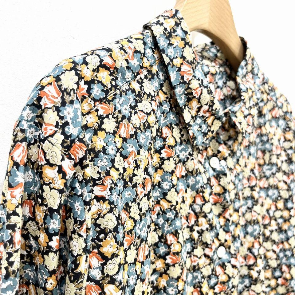 Parkes リバティ　お花柄　ロング　シャツ　ワンピース Parkes - シャツワンピース（リバティコレクション） - Sheth