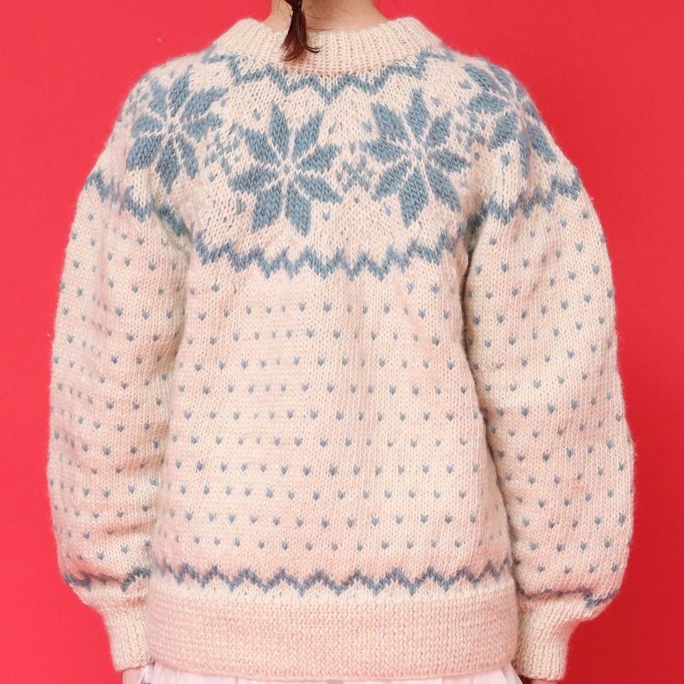 チャイルドウーマン☆ネパールHAND KNITアラン編み求心プルオーバー