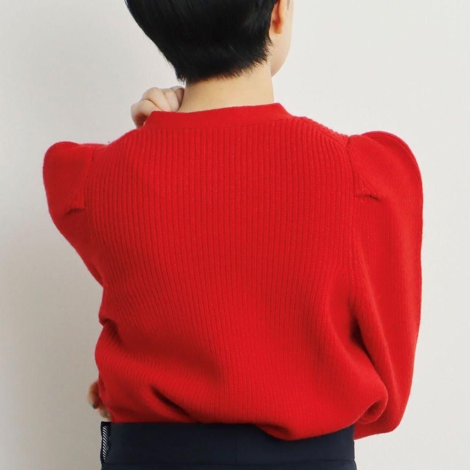 CHILD WOMAN - <Dot and Stripes>フレンチメリノパフスリーブ CHILD WOMAN - <Dot and Stripes>フレンチメリノパフスリーブ