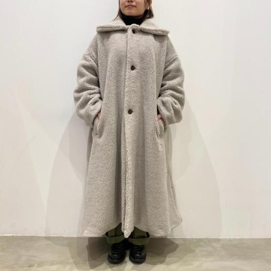 yoke DOUBLE JQUARD KNIT BAL COLLAR COAT