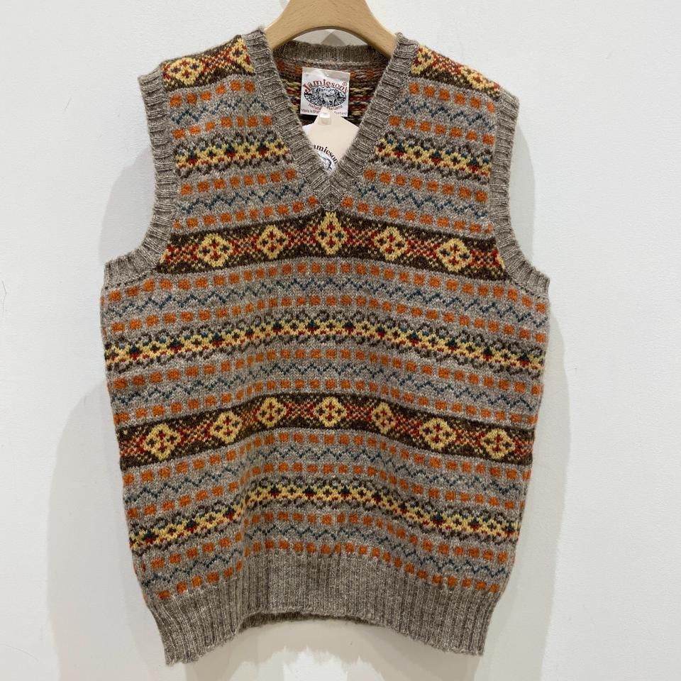 Jamieson's - ALL Over Fair Isle Slipover（MK176V） - Sheth