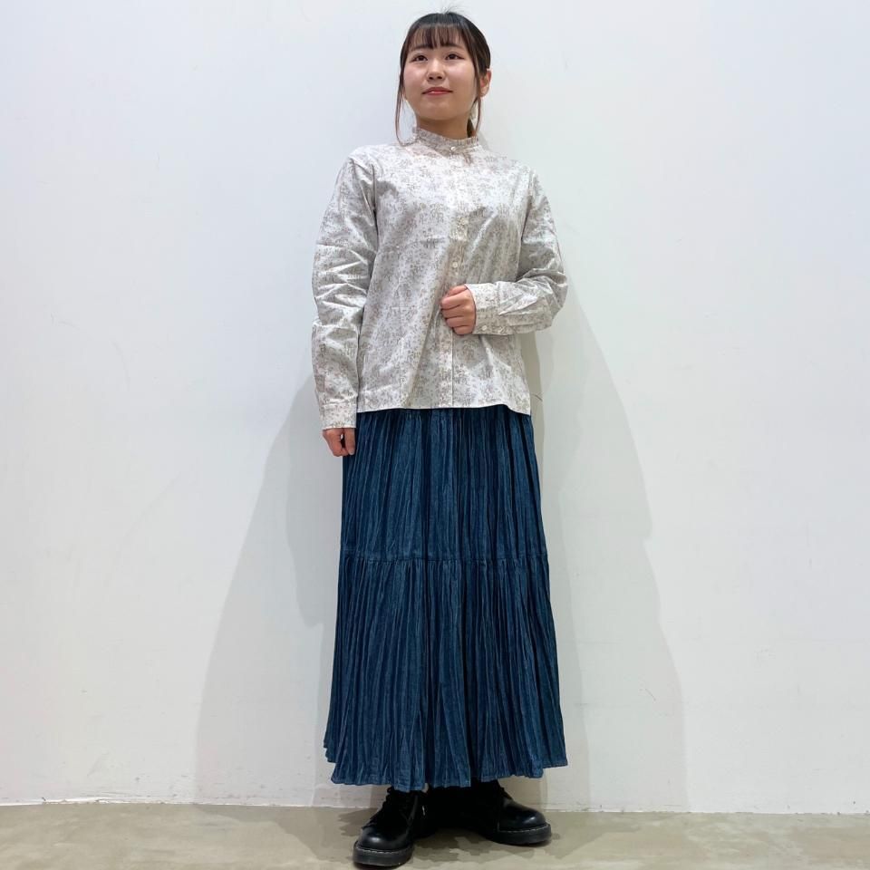 美品✨Parkes パークス リバティ タナローン 長袖 スタンドフリル襟 M 再入荷予定なし】Parkes リバティ スタンドフリルAライン