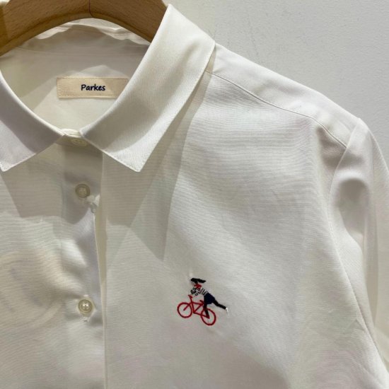 Parkes - 40ブロード 自転車刺繍レギュラーカラーシャツ（PN2411005）