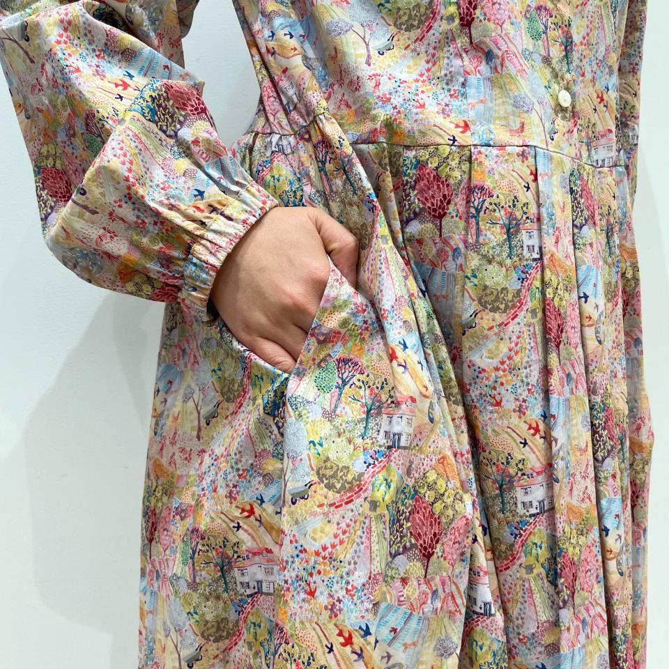 2025SS 新品未使用　J.Sloane 　リバティ　ワンピース J.Sloane - 前開きリボン付きワンピース【リバティコレクション