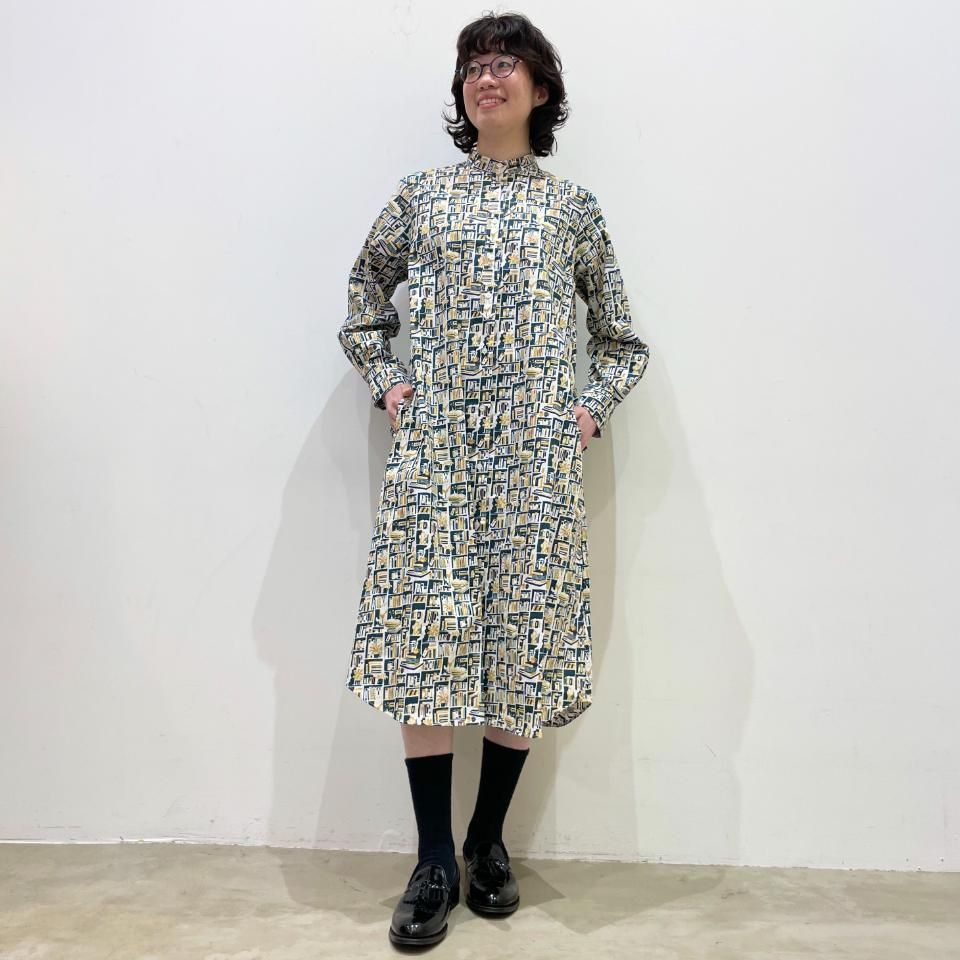 Parkes - 40ブロード 本棚柄シャツワンピース（PY2411023） - Sheth